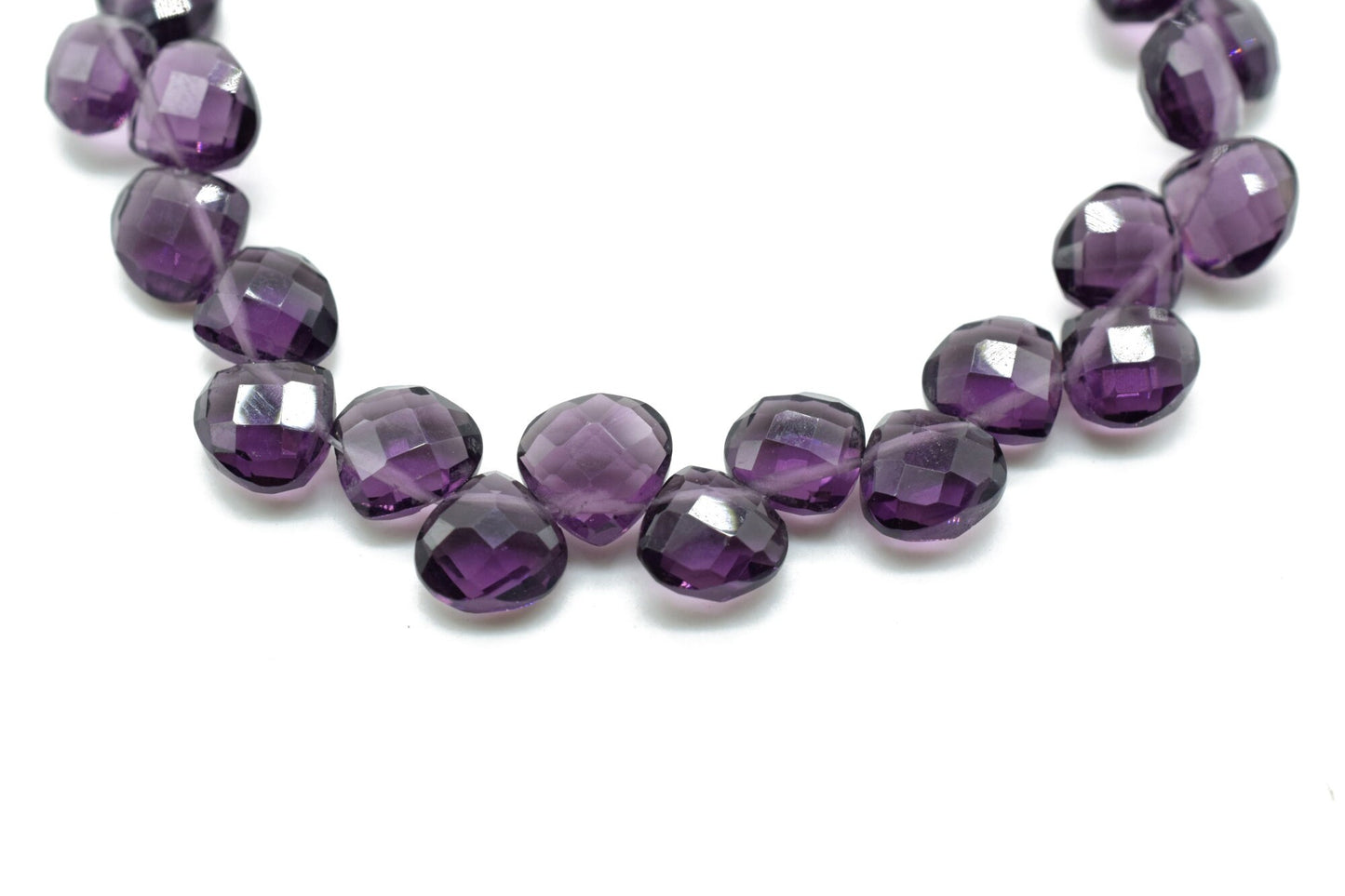 Amethyst Heart shape 6mm Briolettes,Amethyst drilled Briolette,February Birthstone briolettes,Purple Amethyst Quartz briolettes,Amethyst