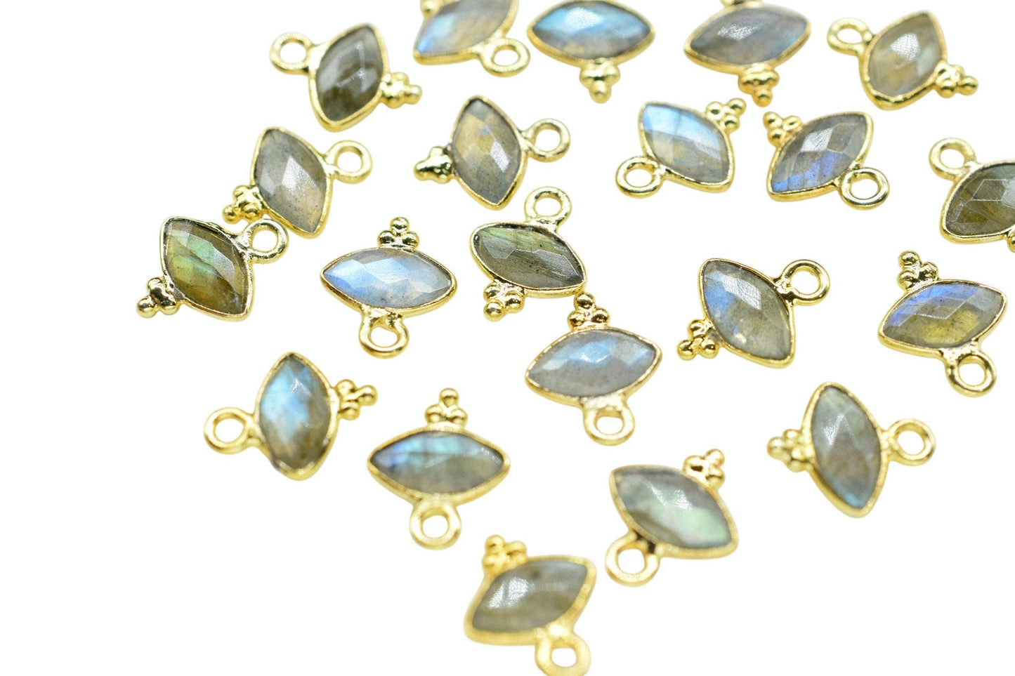 Natural Labradorite Charms Pendant/Marquise Shape Pendant/Handmade Pendant/Tiny Pendant/Necklace Connector jewelry/B'day Gift