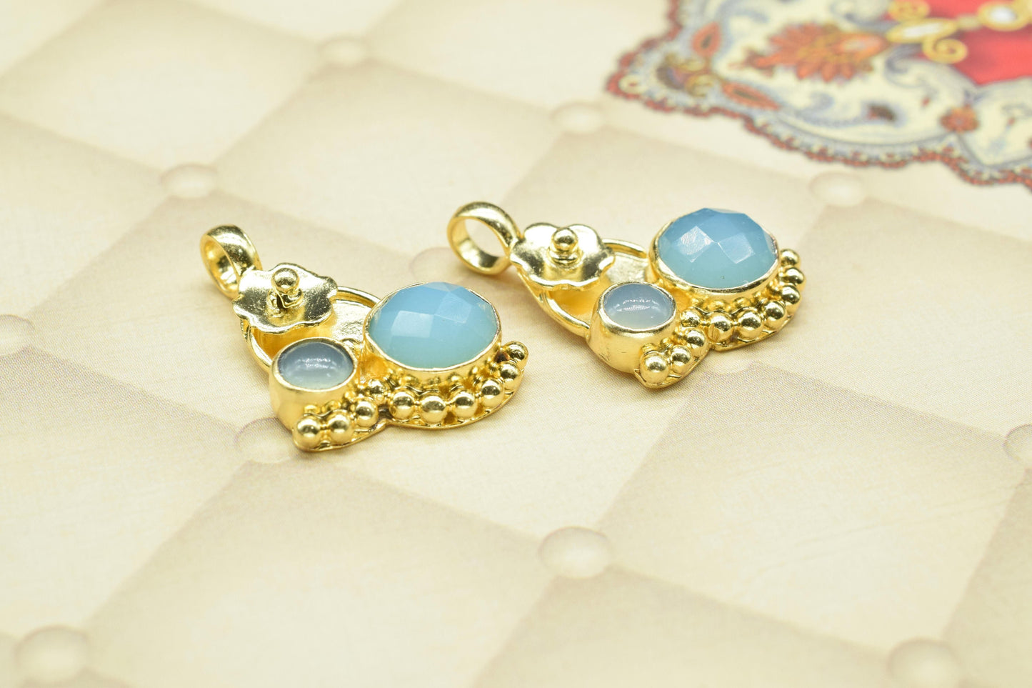 Aqua Chalcedony Pendant,Statement Pendants,Loop Pendant,Aqua Quartz Pendant,Boho Pendant jewelry,Gemstone Pendants Charms,Handmade Pendant