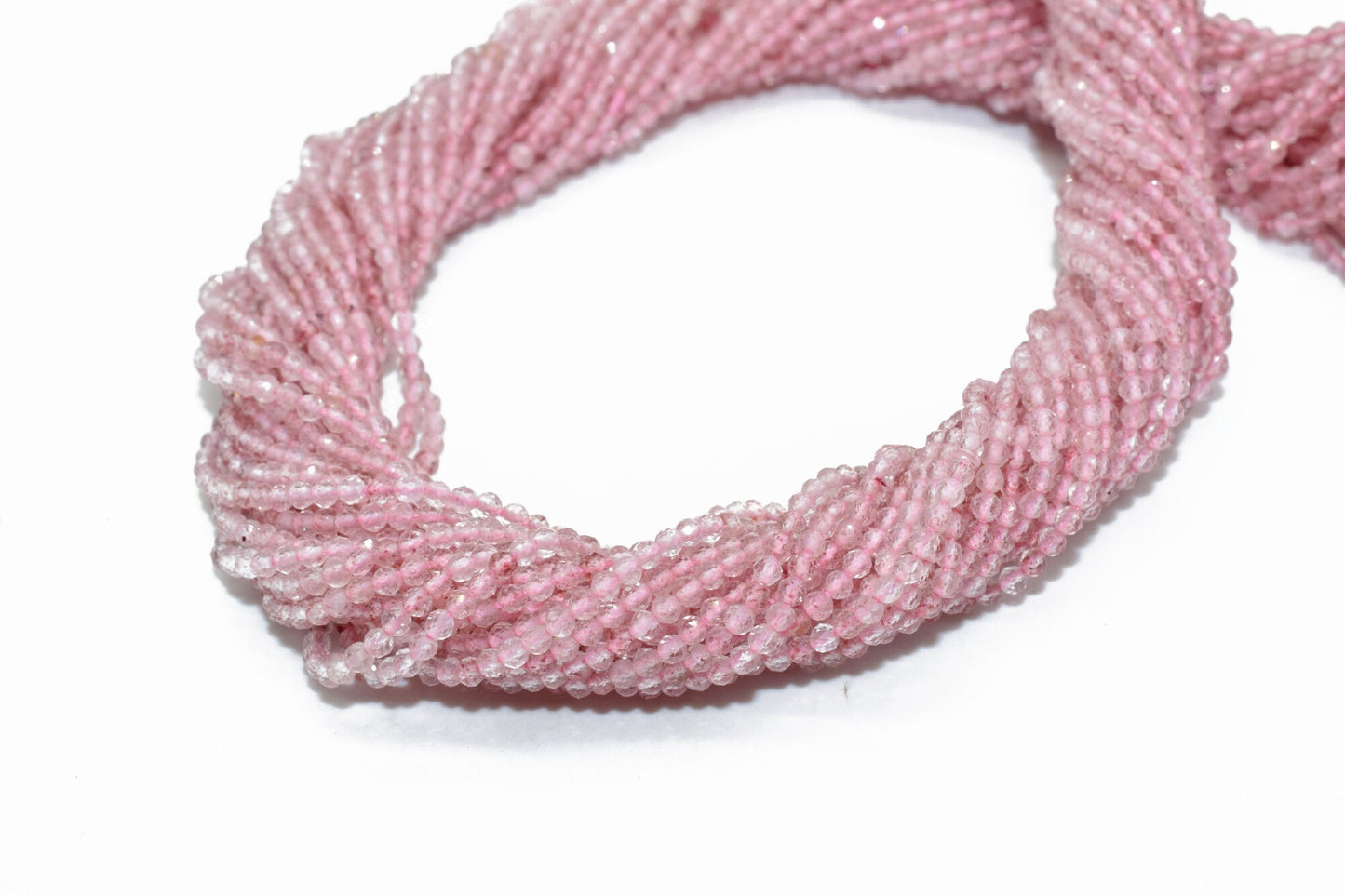 Pink STRAWBERRY beads,Quartz stone beads,2mm Faceted beads,jewelry making craft,Strawberry Quartz beads,pink beads strand,AAA Quality beads