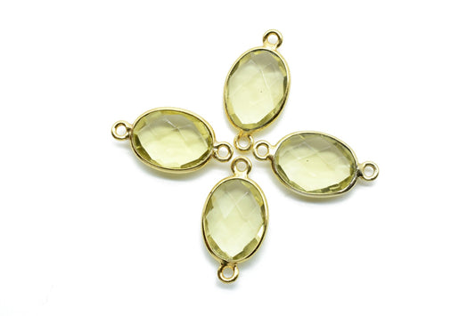Citrine 10x14mm Oval Double bail connectors,Citrine Gold pendant,Citrine Gold Plated bezel,jewelry making charms crafts,jewelry