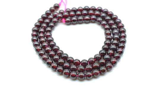 Natural Garnet Beads 4mm beads,Red Color NOT Dyed Smooth Polished Round 16 Inch Strand,Gorgeous Smooth Red Garnet Beads-Grade A High Quality