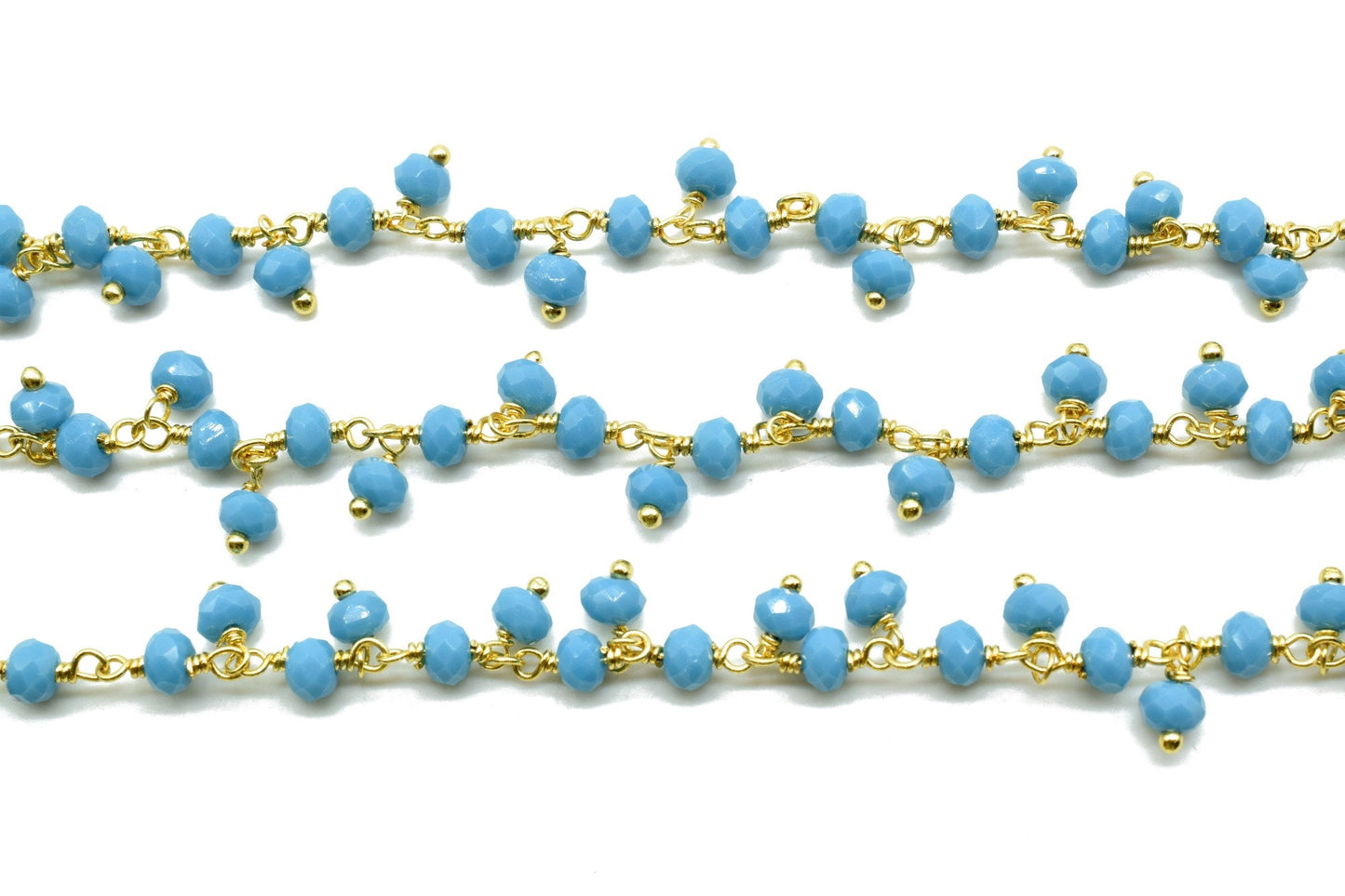 Turquoise Cluster wire wrapped rosary chain,Faceted Beaded Dangling Cluster Chain Sold Per Foot High Quality, bracelet, Boho Chic bracelet