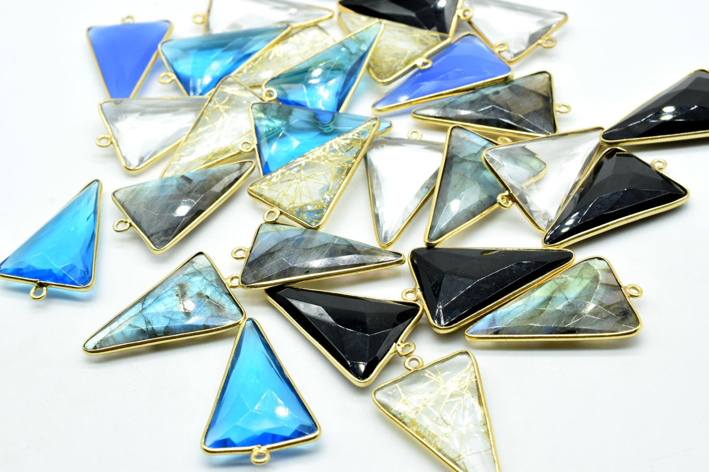 Labradorite 20x30mm Trillion Shape bezel,Gold Plated bezel,Labradorite Bezel Charm,Gold Vermeil Bezel,jewelry making charmGold-Filled bezel