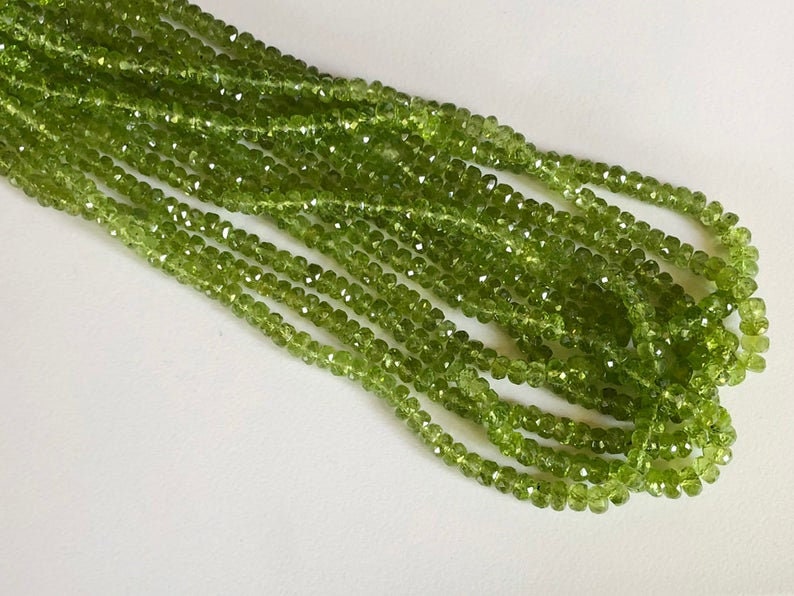 Peridot 6mm Faceted Beads,Faceted Beads,Peridot Wholesale Beads,Peridot Rondelle Beads,Semiprecious Faceted,Gemstone Beads,Peridot strands