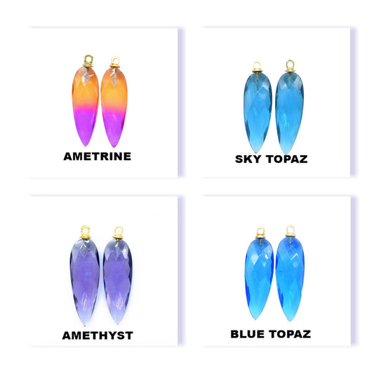 Long Teardrop Findings Pendants,Handmade Drill Pendant Charms,Station Bezel Link,Craft Supplies Tools,Gemstone Connector Pendants,Component