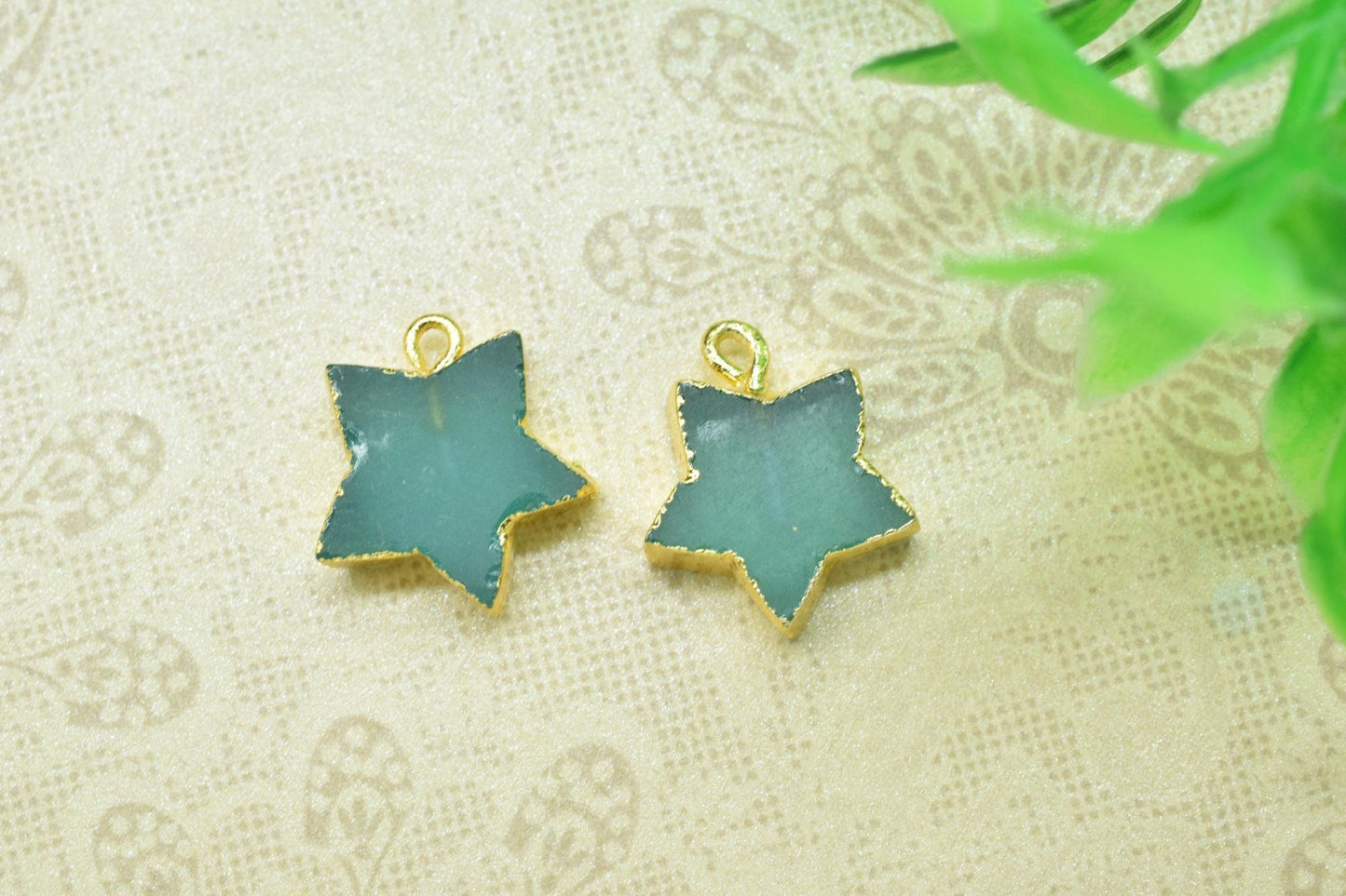 Aquamarine Star Connector,Single Bail Connector,Handmade link connector,Star Pendant Jewelry Supply,Star Shape Gemstone Necklace Pendant