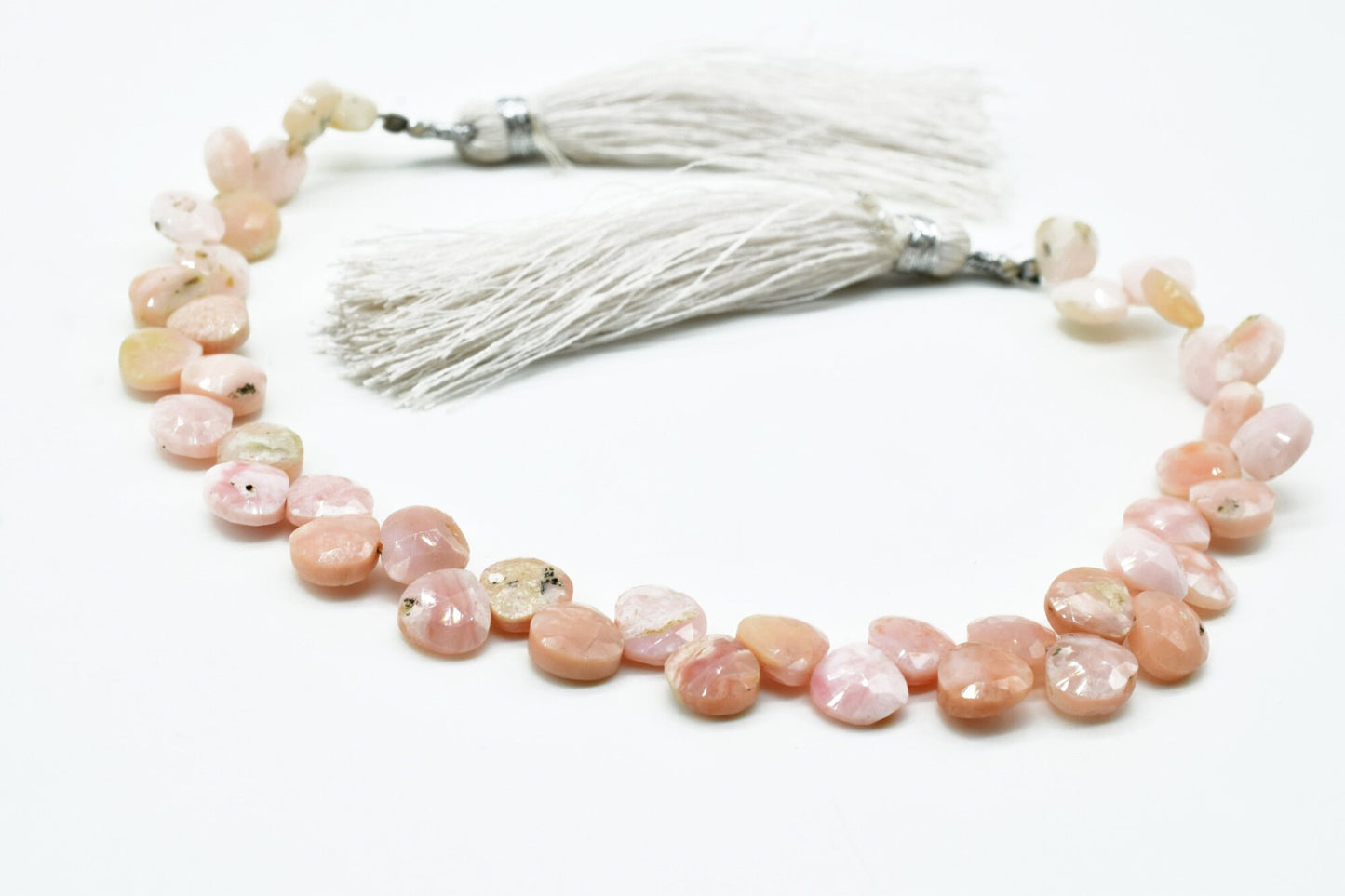 Pink opal heart Shape Briolettes,8mm pink opal heart shape strand,pink opal faceted Briolette,AAA Quality heart shape,Natural Pink Opal bead