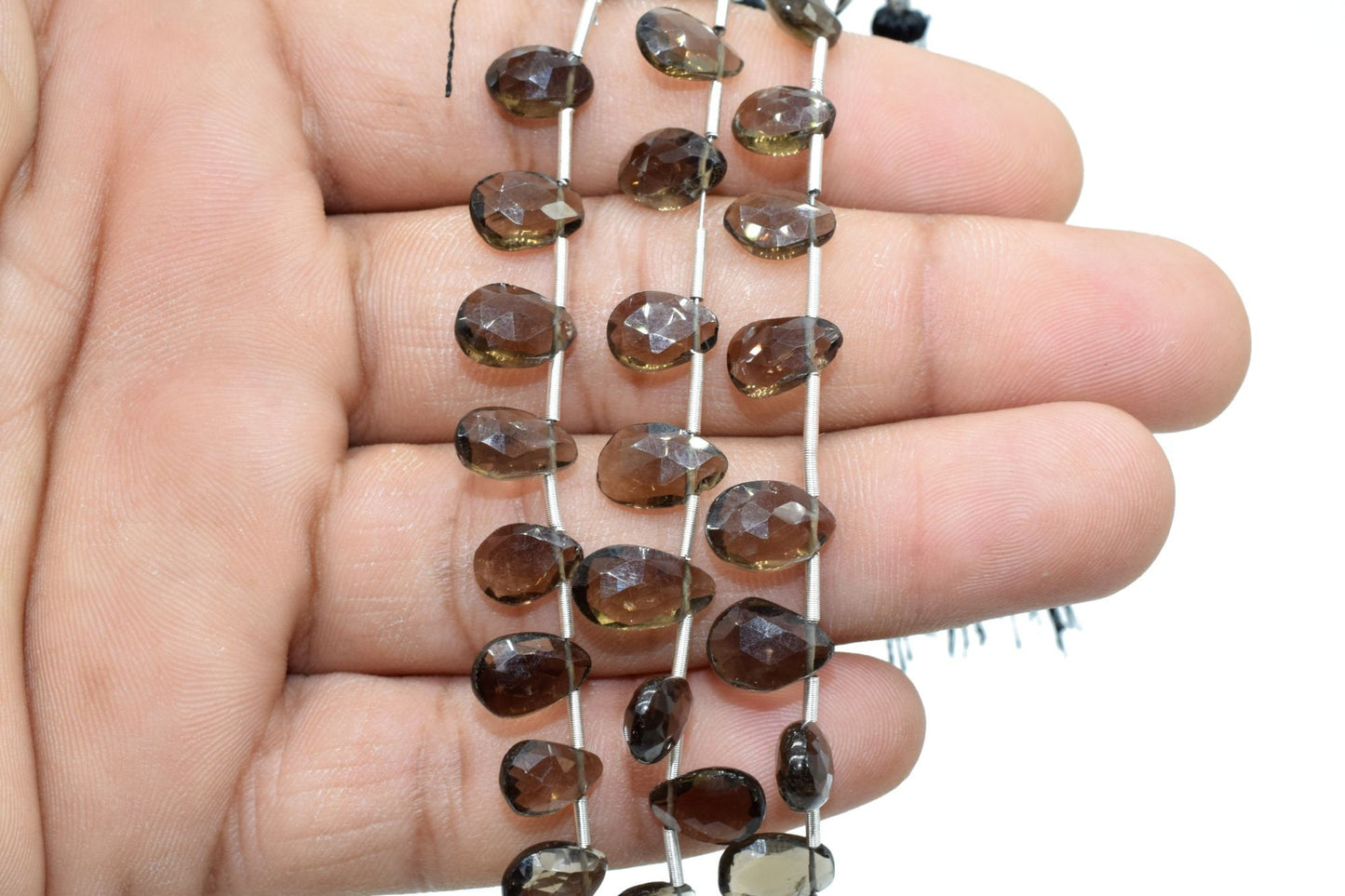 AAA Smoky TearDrop Briolettes,Smoky drops,Jewelry making beads,Supplies beads,Smoky Pear shape Briolettes strand,Gemstone Briolette Drop,