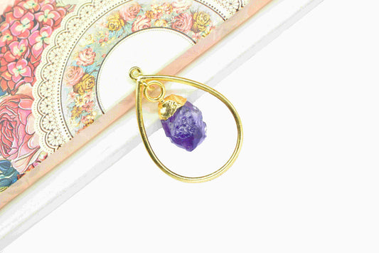 Mountain Rough Stone Pendant,Finding Teardrop,Electroplated Pendant Jewelry,Handmade Dangle Earrings,Station Link Supply,Gemstone Components