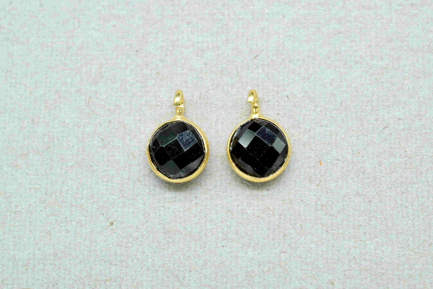 Black Onyx 6mm Round Earring Connector,Black Gemstone Studs,Black Onyx Earring Connectors,DIY Jewelry Making Supply,Round Connector Jewelry