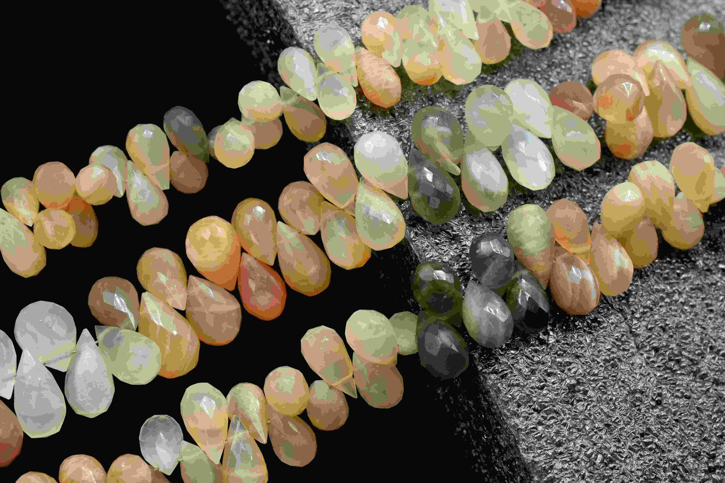 Multi Moonstone Faceted 5x8mm To 6x10mm Teardrops,Moonstone Gemstone Beads, Jewelry Beads,Multi Color Moonstone Faceted Beads Strand,Jewelry