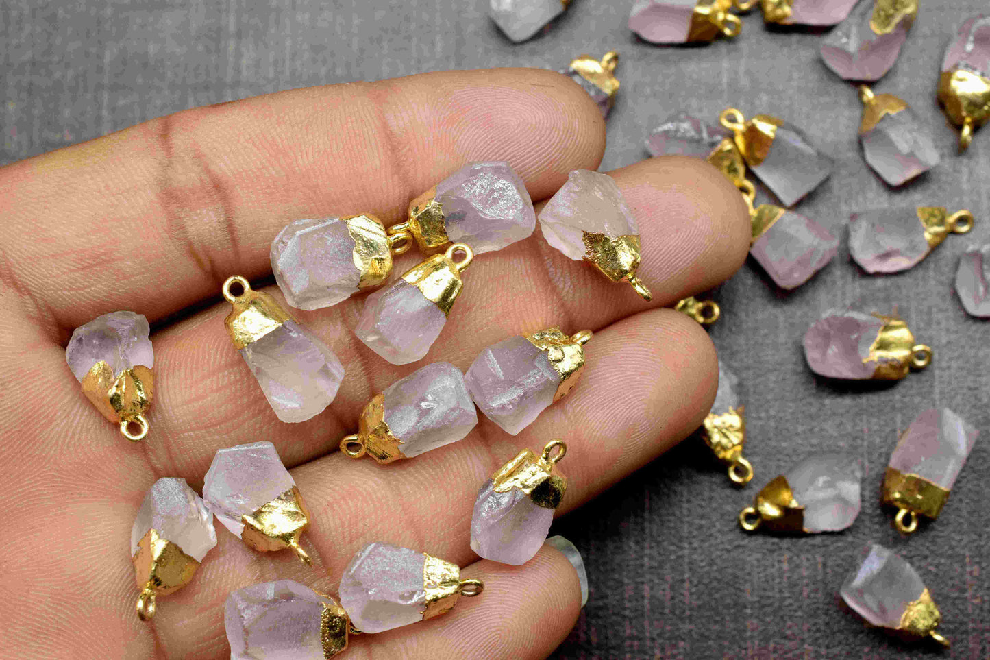 Rough Gemstone Pendant,Raw Rose Quartz Necklace,Birthstone Charm,Freeform Gemstone Pendant,Rough Gemstone Jewelry,Natural Stone Pendant,Gift