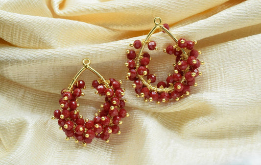 Red Coral Wire Wrapped Pendant,Handmade Beaded Charms Necklace,Dangle Earring Connectors,Gemstone Component,Red Coral Pendant Jewelry Gift