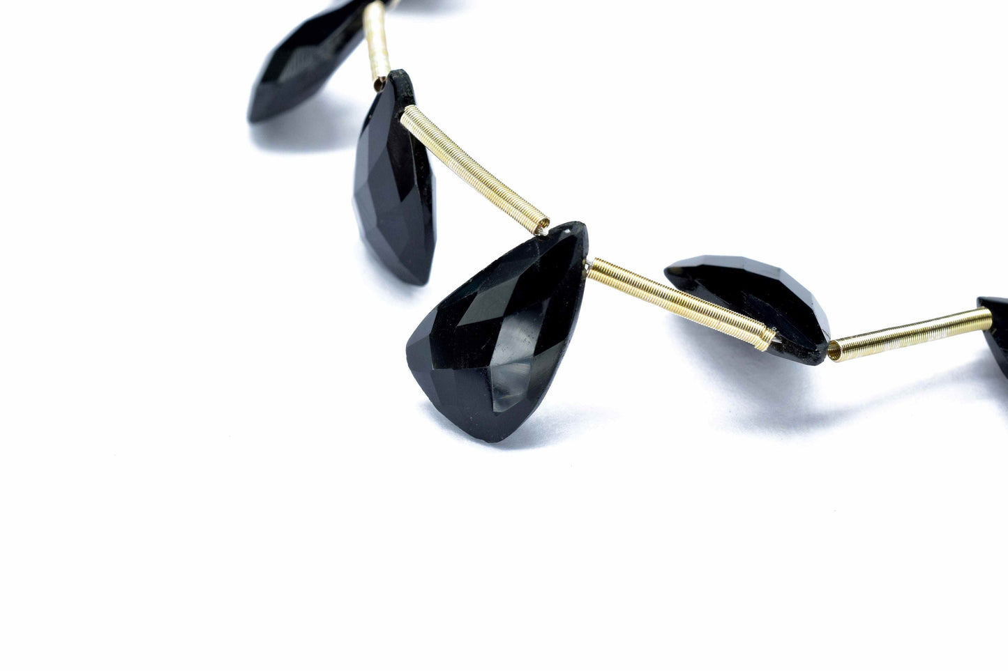 Black Onyx Triangle Shape Briolettes, Fancy Shape Briolette,Black Onyx Jewelry Supplies,Faceted Trillian Briolette,Black Onyx Gemstone Beads