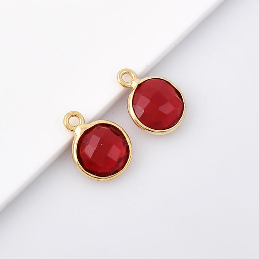 Garnet 8mm Round Bezel,Garnet Pendant,Garnet Gold Plated bezel,Garnet Bezel,Gold Vermeil Bezel,Garnet jewelry,Garnet Gold-Filled bezels