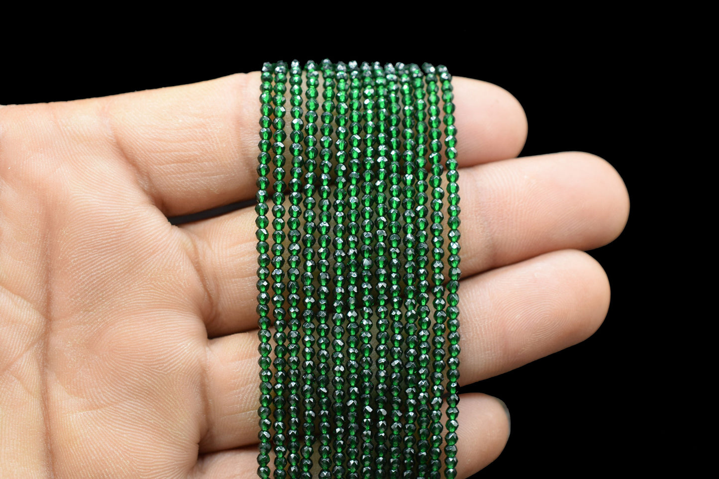 Green Onyx Faceted Beads/Beads Strand/Jewerly Making Beads/2mm Green Beads Strand/Loose Gemstone Beads/Rondelle Beads/Amethyst Strand