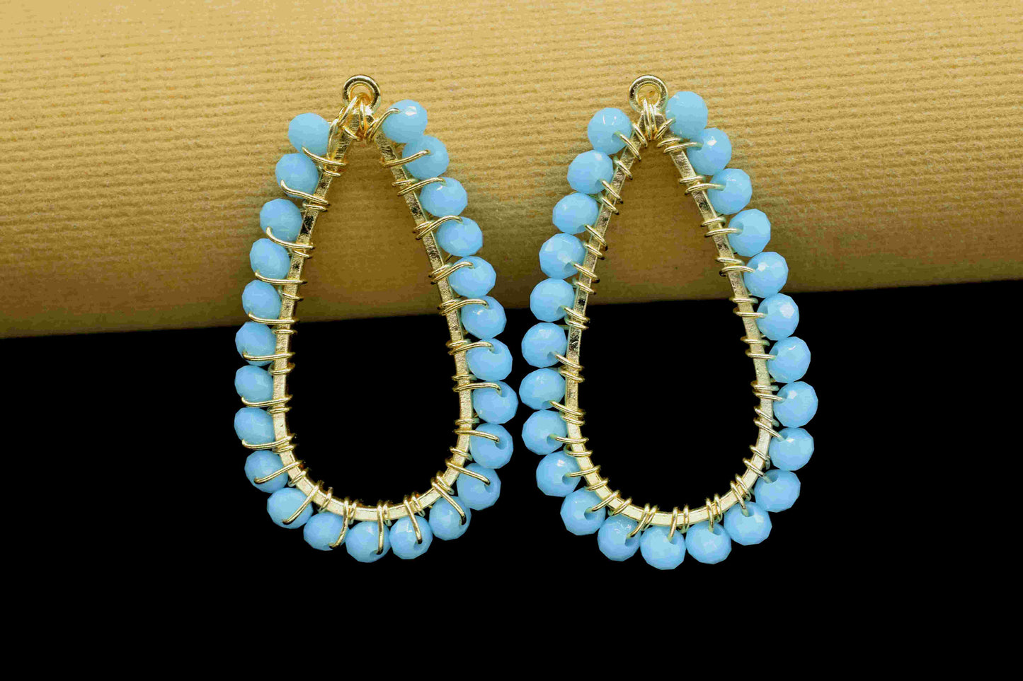 Turquoise Quartz Beaded Earring,Gemstone Component,Handmade Earring,Dangle Earring Components,Findings Earring Components- Connector Jewelry