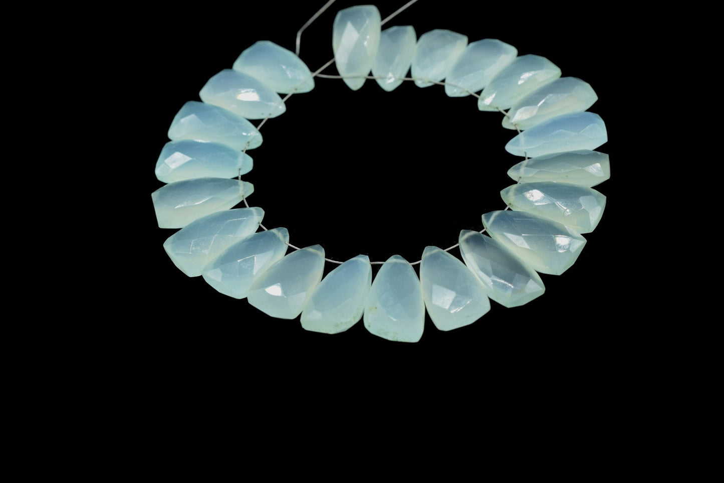 Aqua Chalcedony Faceted 8x16mm Pyramid Shape Beads,Triangle Faceted beads,Aqua Chalcedony Briolettes,Jewelry Making Beads,AAA Briolette bead