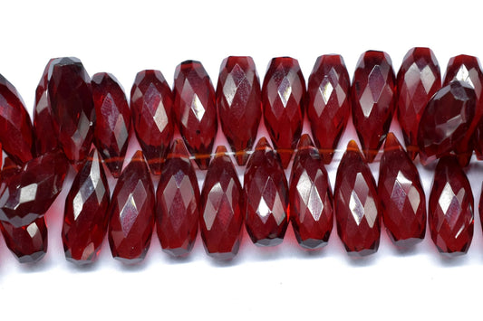 Garnet Teardrop Briolettes,Garnet Birthstone Drops Gemstone Semiprecious Gems,6x16mm Teardrop Briolettes,Mozambique Garnet Faceted Teardrops