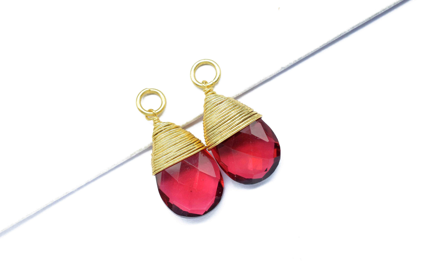 Pink Tourmaline Faceted Connector, Loop Connector, Teardrop Pendant Jewelry,Gemstone Wire Wrapped Pendant,Wire Wrapped Necklace Jewelry,Gift
