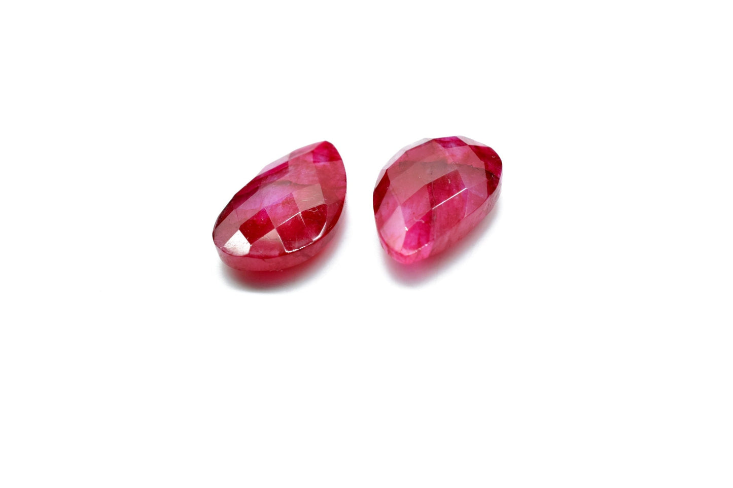 Natural Ruby Faceted Pear Shape briolettes,12x20mm Ruby Pear Beads,Ruby Teardrop Beads,Ruby briolettes,Precious Gemstone Beads,Gift