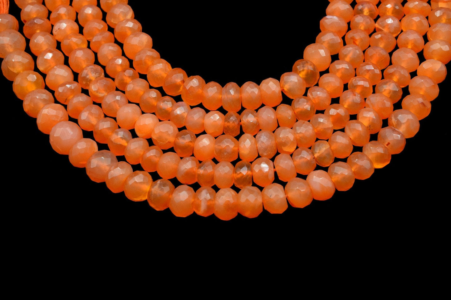 8" 1 Strand Beautiful Natural Carnelian Gemstone Cut Rondelle Faceted Beads, 8mm to 9mm AAA Quality,Orange Carnelian Faceted Beads,Jewelry
