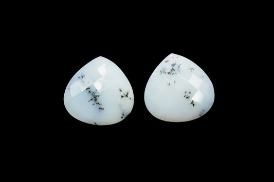 Dendrite Opal Faceted Heart Briolettes,20mm Heart Shape,Dendrite Opal Heart Shape Beads,Jewelry Supplies,Gemstone Briolettes,Opal Briolettes