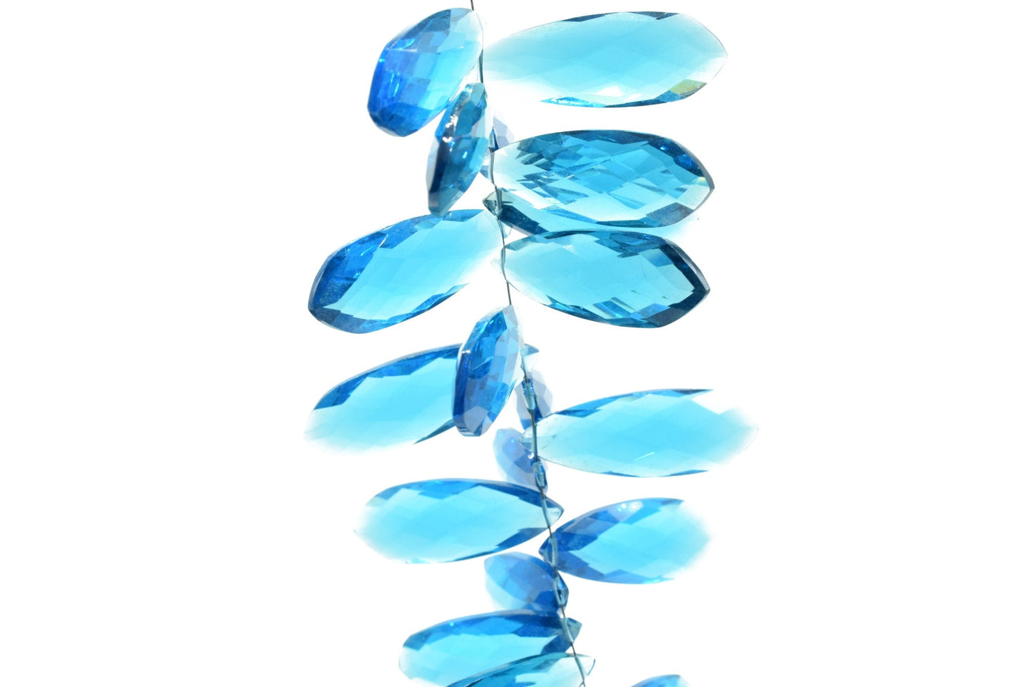 London Blue Topaz Long 10x32mm Briolettes,Blue Topaz Briolette Beads,Blue Topaz Calibrated Beads,Blue Topaz Pair Briolette,Blue Topaz stones