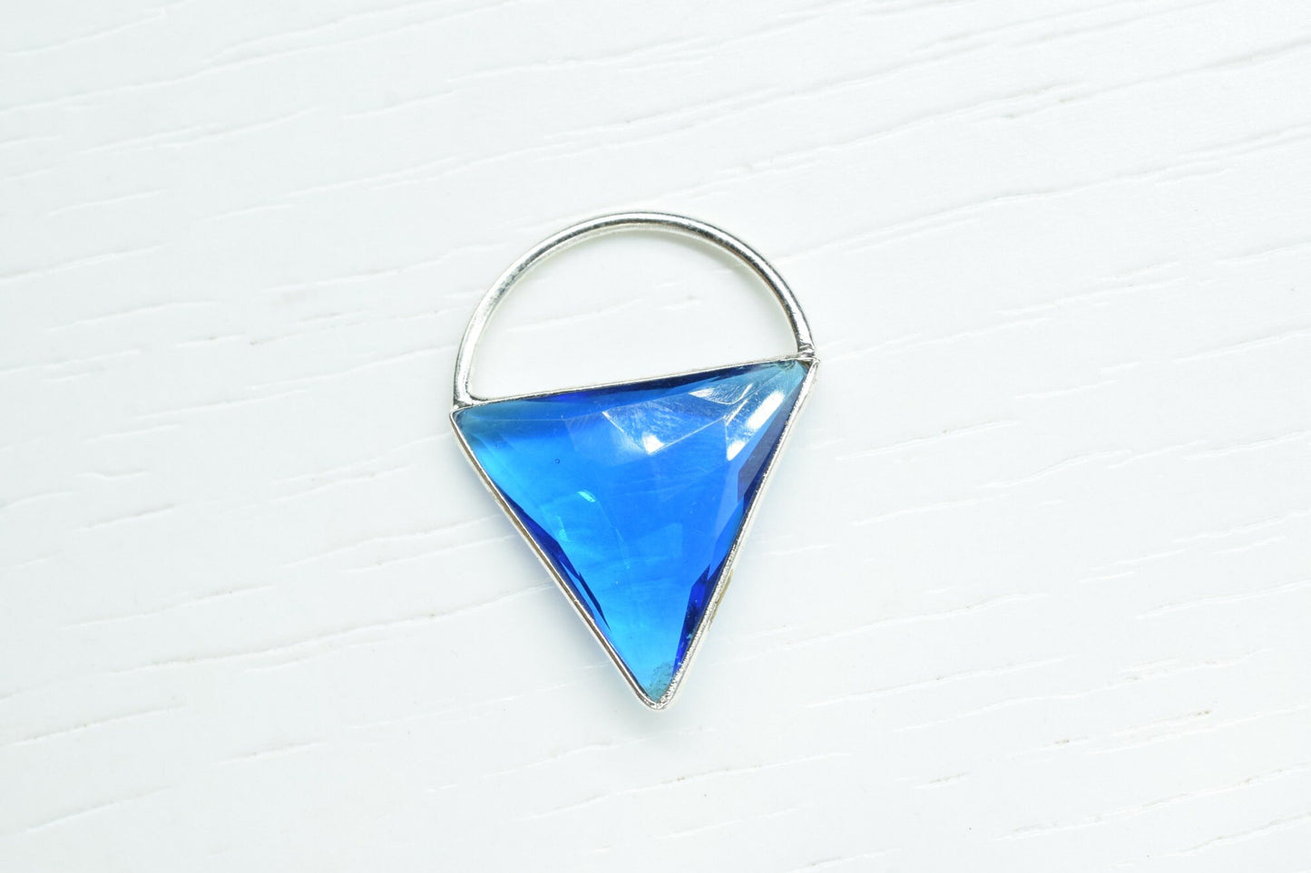 Blue Topaz  Connector, Triangle Shape Pendant Component,Handmade Connector, Triangle Shape Pendant,   pendant jewelry,