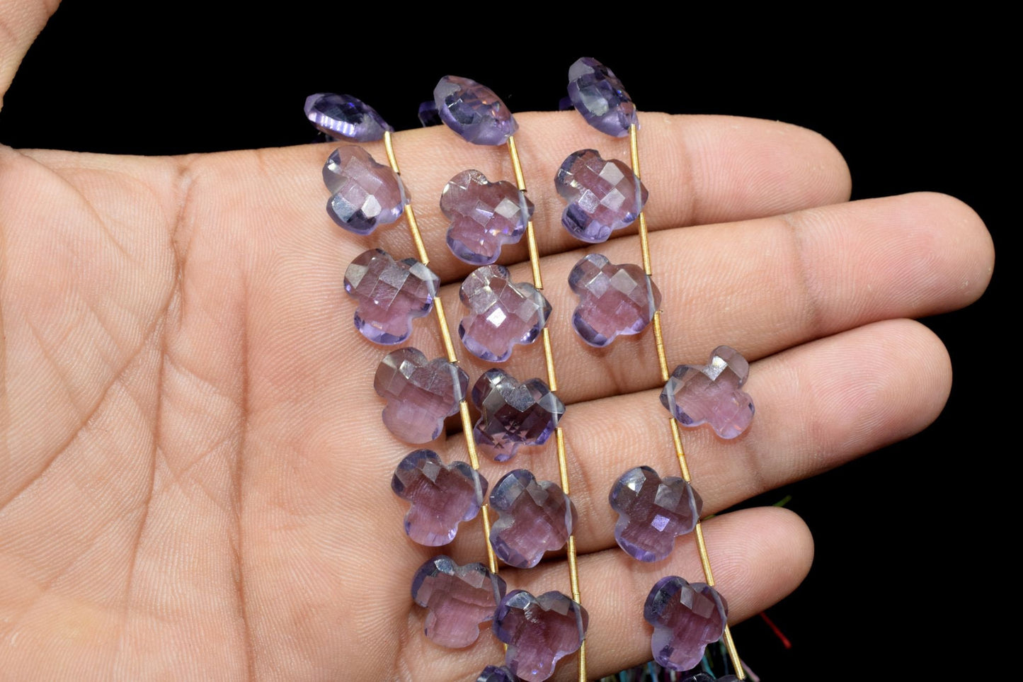 Amethyst fancy Shape Faceted Briolette| Carved Drill Fancy Briolette 5 inch Strand | 10 Pieces,Side Drill |Gemstone Beads for jewelry making