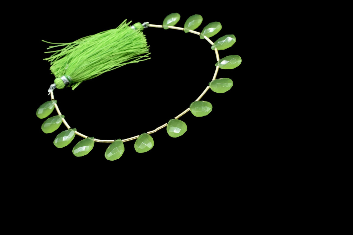 Prehnite Faceted Teardrop Briolettes,Green Gemstone Teardrop Beads,Prehnite 7 inch strand,Jewelry Making Supplies,Prehnite Teardrop jewelry