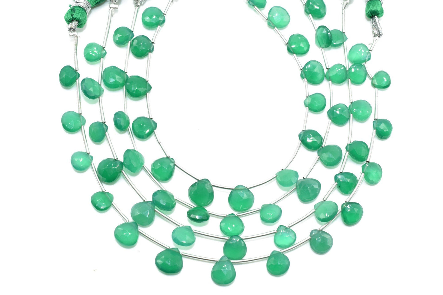 Green Onyx Heart Shape Briolettes,Green onyx spiky teardrops,Genuine Green Onyx-Faceted Pear Shape Briolette,Green Onyx 7mm Pear shape shape