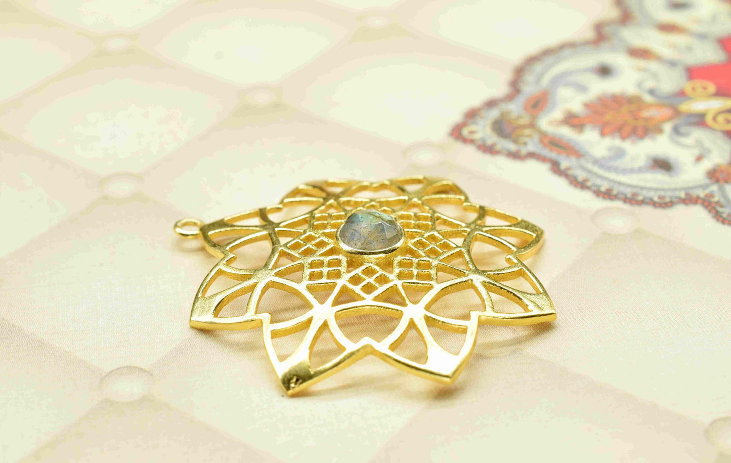 Labradorite Gemstone Component, Single Bail Charm , Labradorite Connector Pendant, Gold Plated Connectors ,Pendant,Earring Component