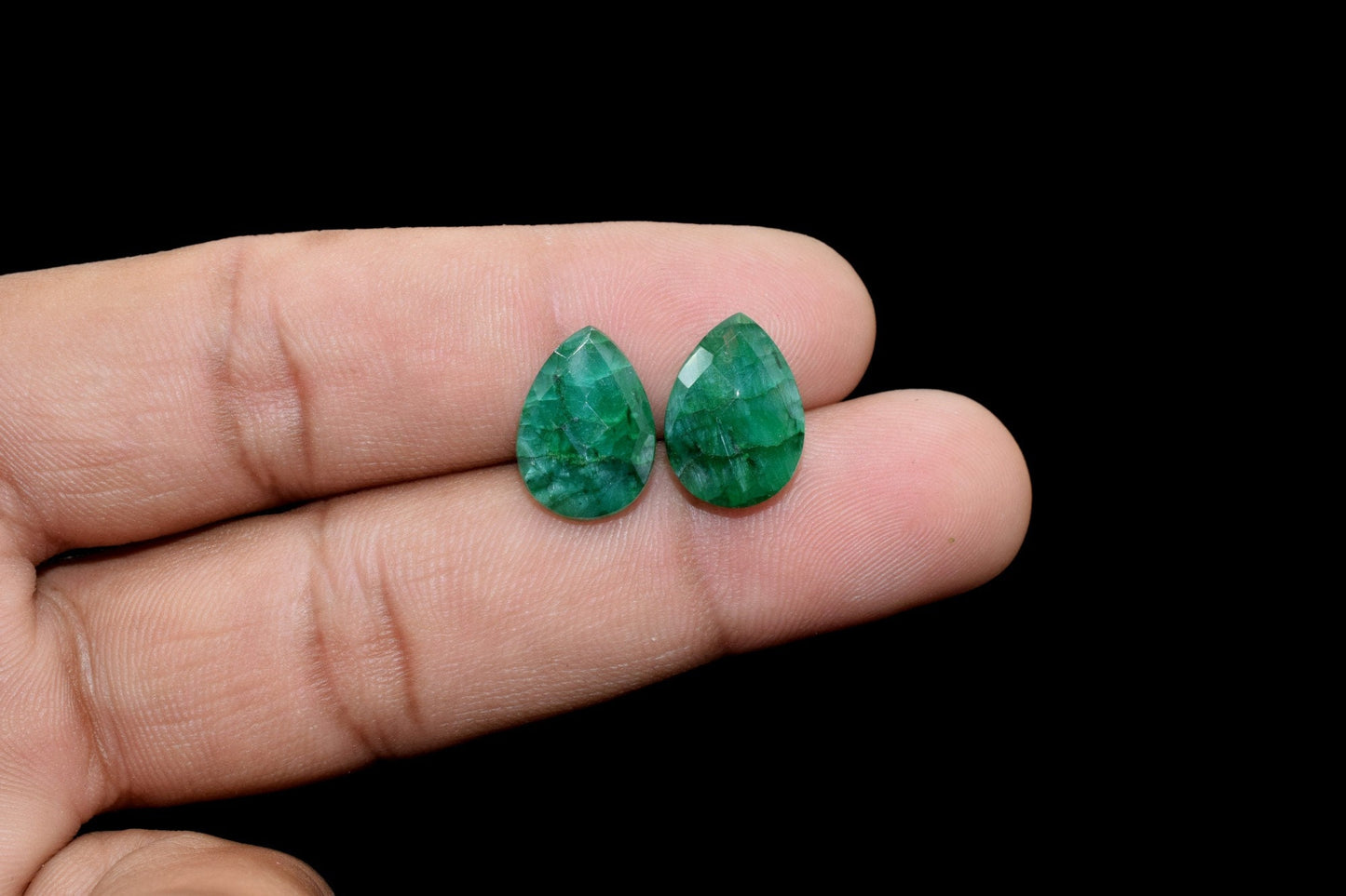 Emerald Faceted pear shape Briolettes,Gemstone for jewelry,Emerald 10x14mm Pear Beads,Pear Shape Briolettes,Emerald Briolettes,Emerald Beads