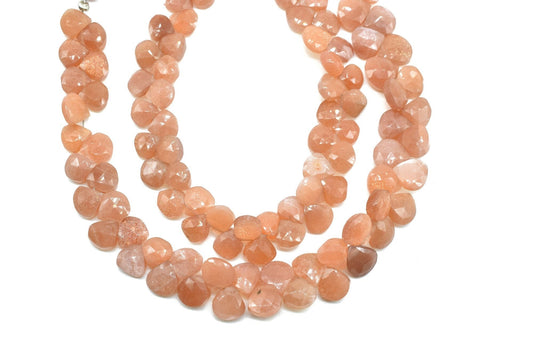 Sunstone Heart Shape Briolette,Briollete strand,8mm Heart Shape Faceted Briolette,orange color heart shape,jewlry making bead,necklace beads