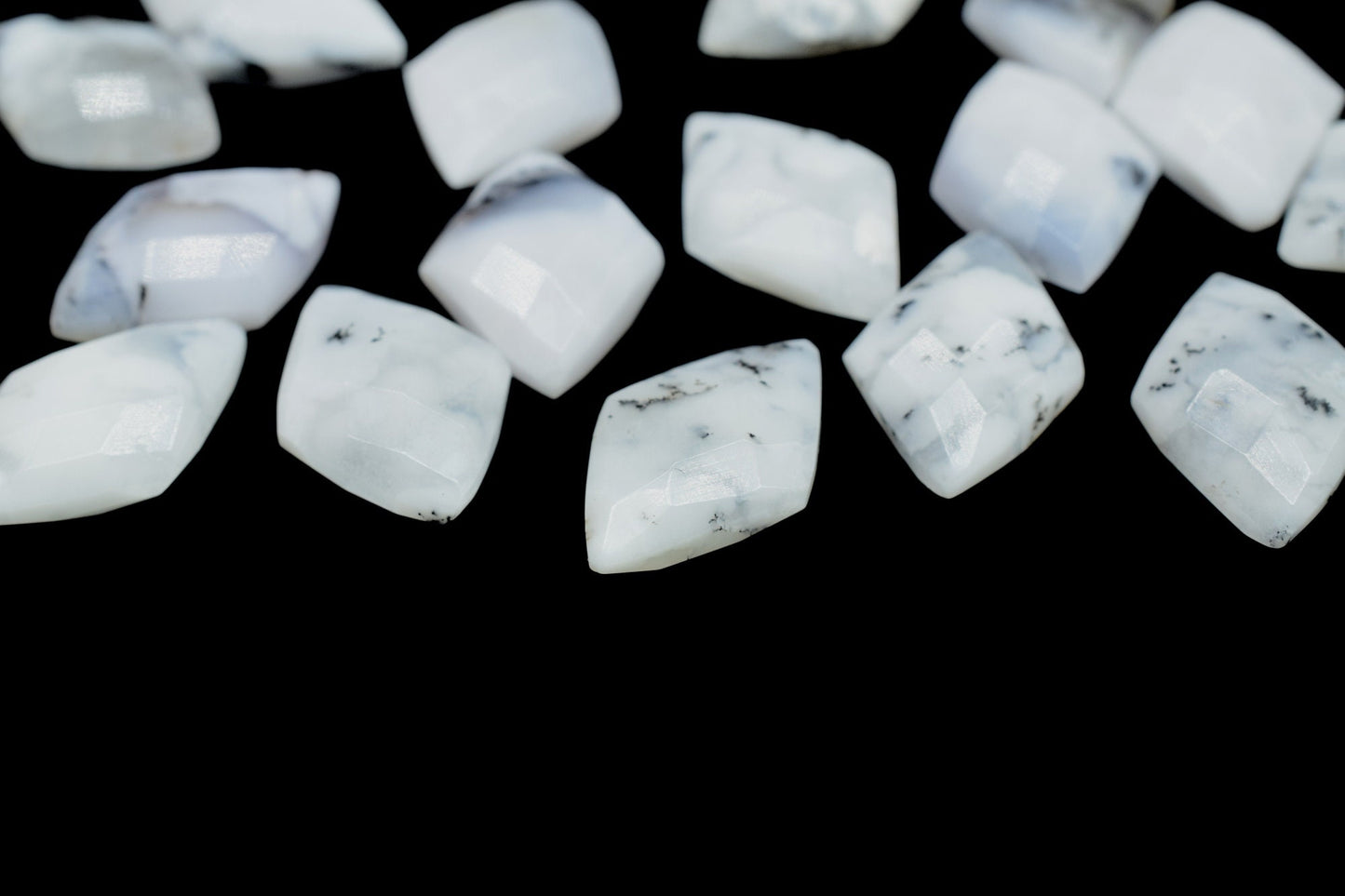 Dendrite Opal 12x18mm Faceted Diamond shape Briolettes,fancy briolette beads,Dendrite opal Beads,Natural Dendrite Opal Faceted stones