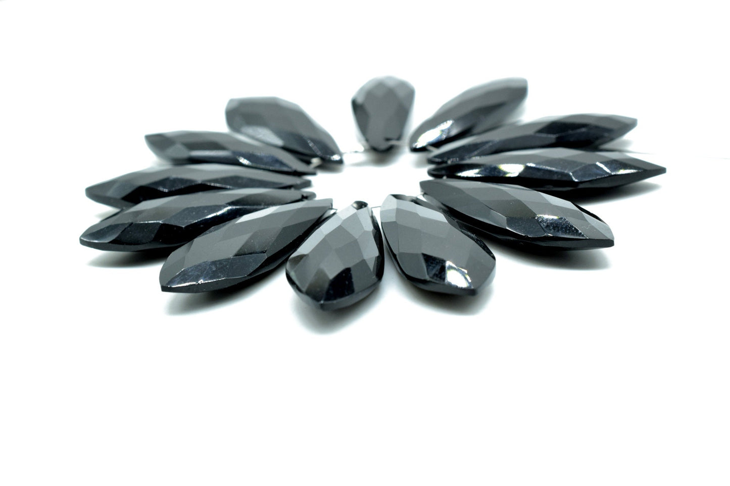 Black onyx Long 10x32mm Briolettes,Black onyx Briolette Beads,Black onyx Calibrated Beads,Black onyx Pair Briolette,Black onyx stones
