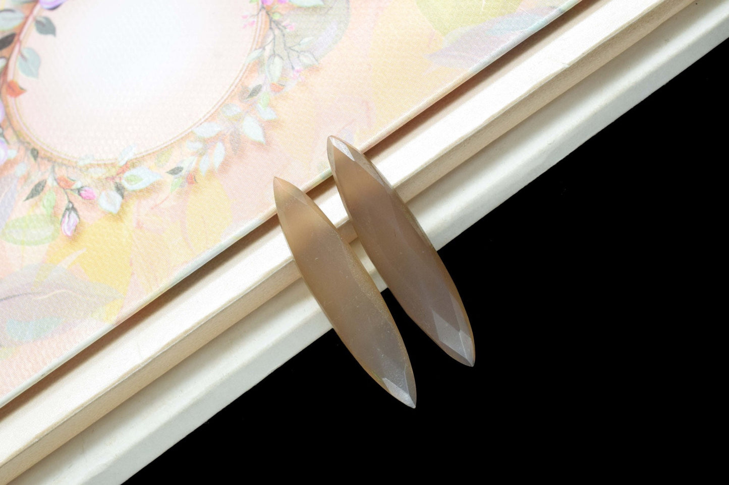 Chocolate Moonstone Briolettes, Chocolate Moonstone Faceted Marquise Shape Briolettes, 7x34mm Marquise Hand Cut Gemstone, Faceted Chocolate