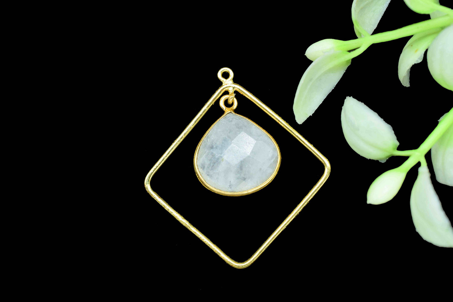 Gemstone 14mm Heart Shape Pendant Connectors,Components Earring Station Finding,Gemstone Craft Supply,Finding Handmade Square Jewelry,gift