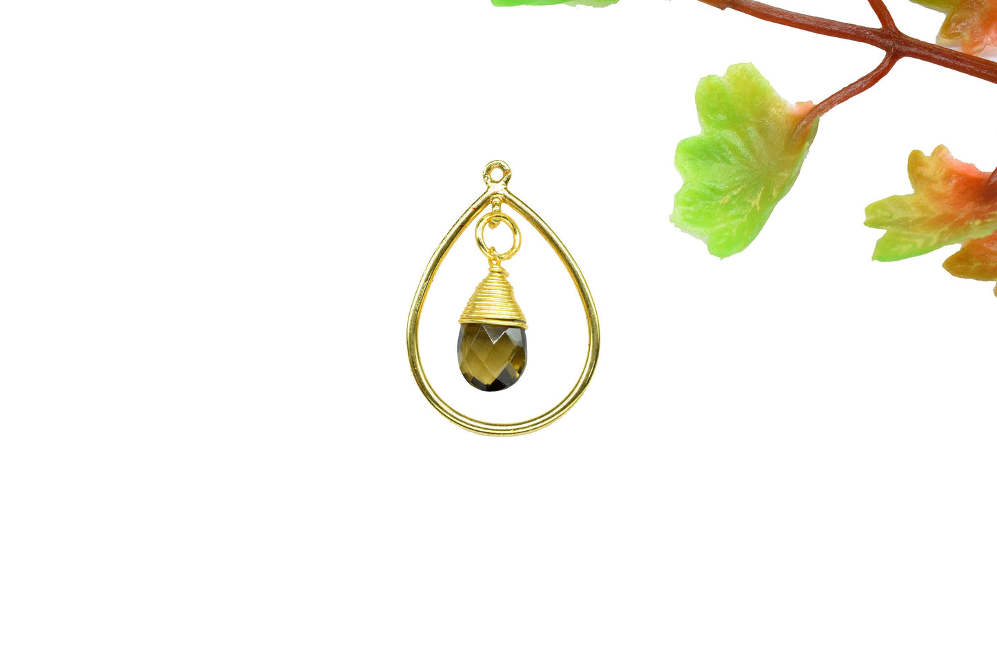 Gemstone Component,Teardrop Beads Dangle Earring,inding Teardrop Pendant Jewerly,tation Link Supply,Wire Wrapped Teardrop Connectors,Gift