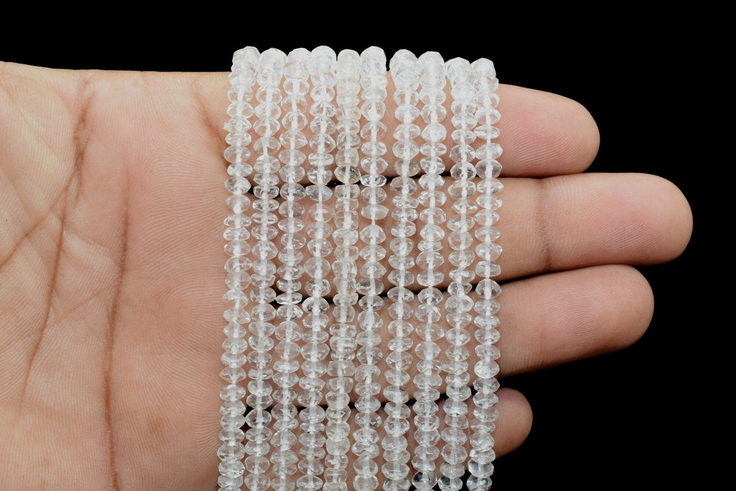 Crystal faceted rondelle shape handcut Beads,Grade AAA Genuine Natural Gemstone Faceted Loose Beads,Genuine Natural Crystal beads string