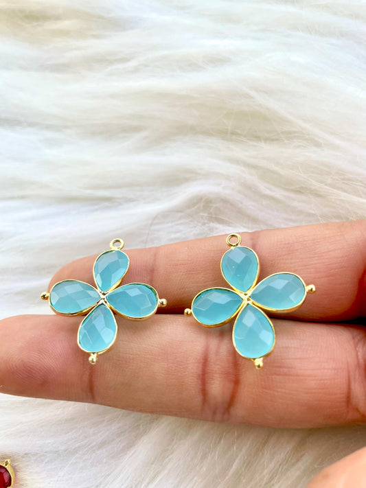 peru Chalcedony Teardrop Pendant,Gemstone jewelry,,Chalcedony Bezel connectors,Gemstone Bracelet Charm,Single Loop connector,Wife Gifts,P122