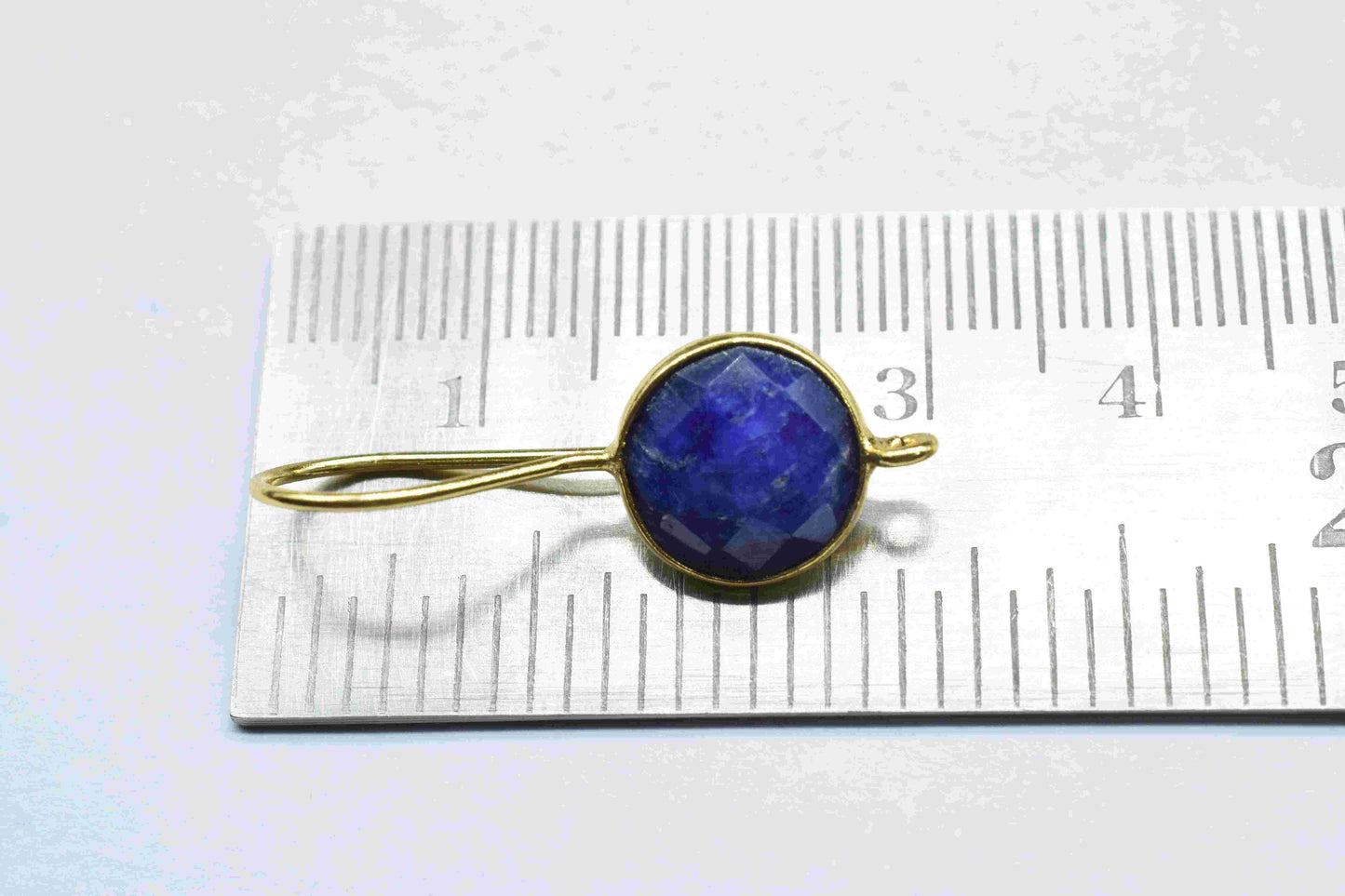 Blue sapphire 10mm Round Earring Connector,Gemstone Studs Connector Jewelry Findings,Jewelry Making Connector,Sapphire Jewelry,Craft Supplie
