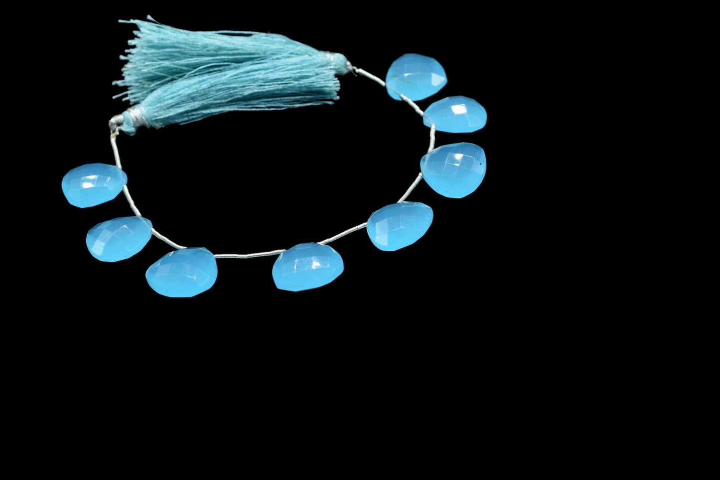 Blue Chalcedony 14mm trillion Shape Briolettes,Side drilled Briolette,Jewelry making supplies,craft supplies,Blue Chalcedony Briolettes,boho