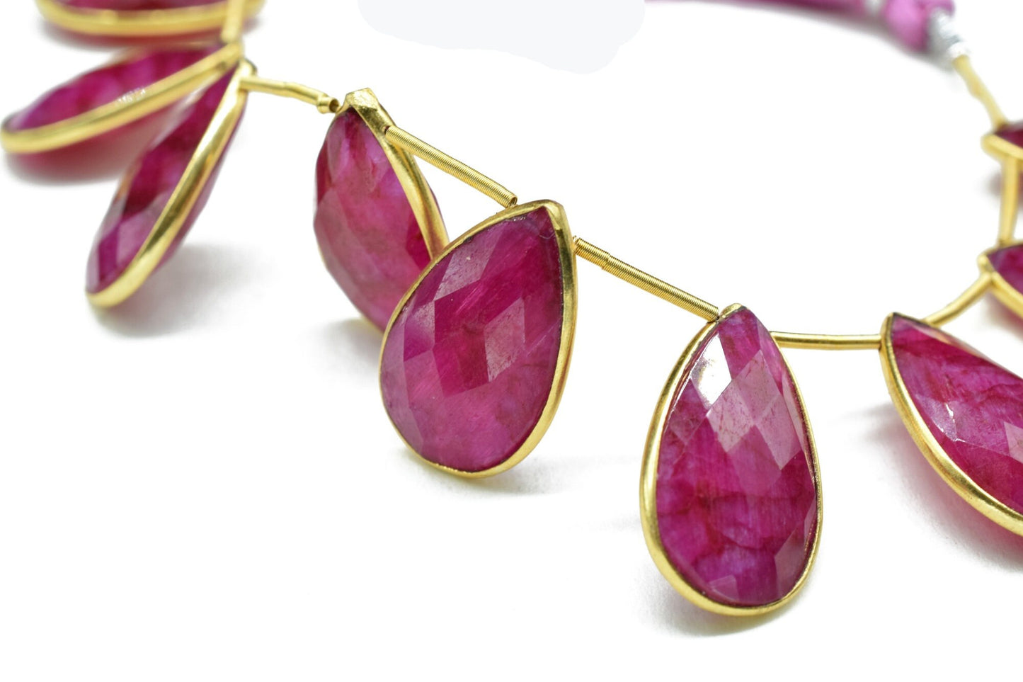 Natural Ruby 12x20mm Gold plated charms ,Ruby Charm,Making Jewelry Supplies,Natural  charms,jewelry,Ruby beads,Ruby jewelry