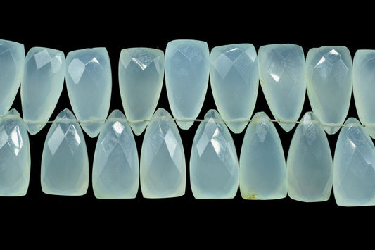 Aqua Chalcedony Faceted 8x16mm Pyramid Shape Beads,Triangle Faceted beads,Aqua Chalcedony Briolettes,Jewelry Making Beads,AAA Briolette bead