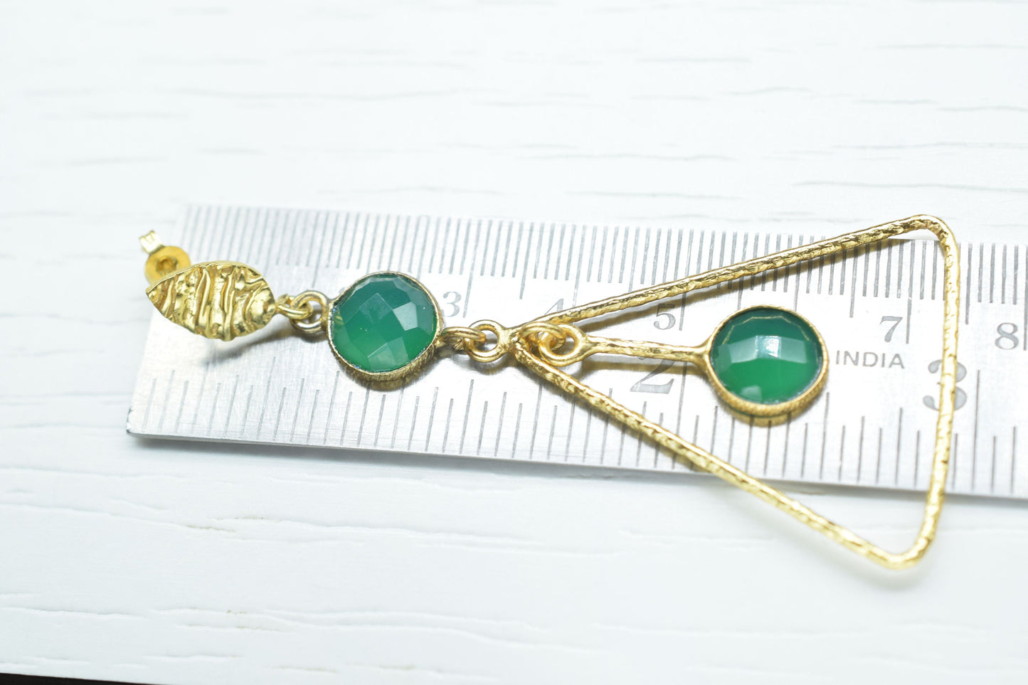 Green Onyx Earring Jewelry/Dangle Earring/Texture Earring/Handmade Earring Jewelry/Long Earring/Bridesmaid earring/Unique Earring/B'day Gift