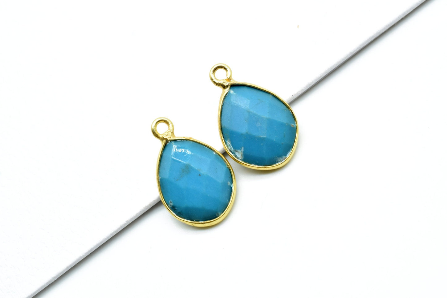 Turquoise 10x13mm Eye shape Single bail Connector,Turquoise Single Bail Bezel Link,Jewelry making supplies,Turquoise Single Loop  Pendant