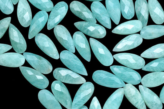 Amazonite 8x20mm Faceted Pear Shape Briolettes,Teardrop Faceted Beads,Natural Gemstone Briolettes,Amazonite Teardrop Briolettes,Jewelry Bead